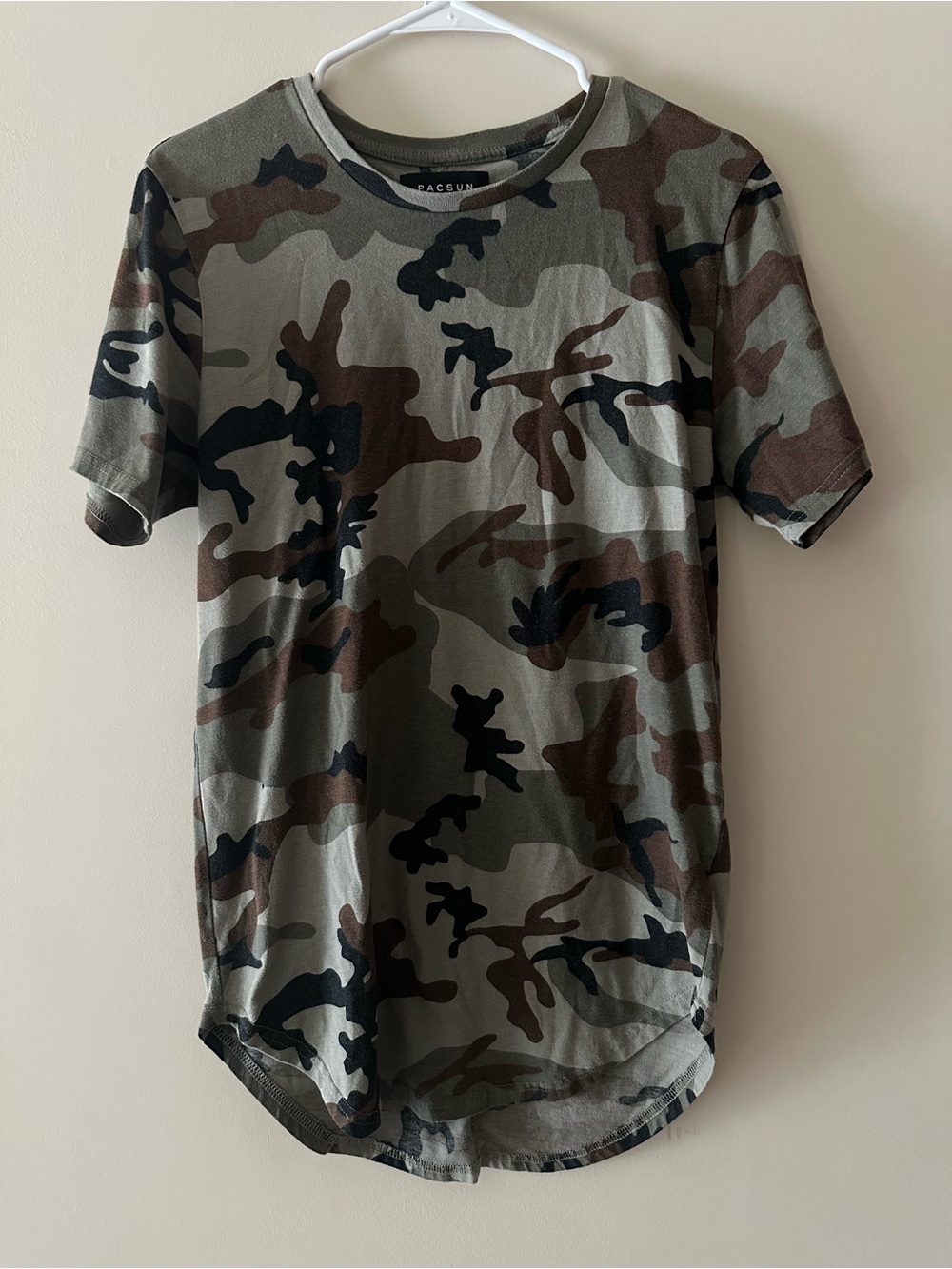 PacSun Short Sleeve Camo Crew Tee - Green, Brown, Black